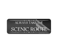 Panneau mural en acrylique pour mur « Always Take The Scenic Route » - 25,4 x 7,6 cm - Autocollant moderne - Facile à installer