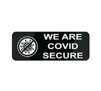 Panneau mural en acrylique pour mur Covid Secure Company Business Shop Retail durable avec ruban adhésif double face, 22,9 x 7,6 cm