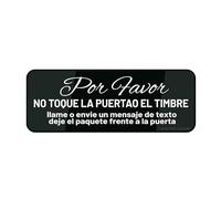 Panneau mural en acrylique pour mur Por Favor No Toque La Puerta O El Timbre Llame O Envie Un Mensaje De Texto Deje El Paquete Frente A La Puerta Plaque de porte durable avec ruban adhésif double face