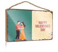 Panneau mural en bois pour salle de bain « Happy Valentine's Day ! Love Is In The Air » - Décoration amusante pour salle de bain (23 x 35 cm)
