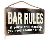 Panneau mural en bois pour salle de bain Règles : If You're Still Standing, You Need Another Drink Wooded Sign Box Signs Décoration amusante (15 x 28 cm)