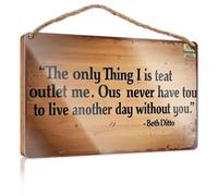Panneau mural en bois pour salle de bain « The Only Thing I Is Teat Outlet Me Ous Never Have To Live Another Day » - Décoration amusante pour salle de bain (23 x 35 cm)