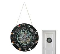 Panneau mural en bois Roue de l'année - Calendrier de sorcière de 30 cm, décoration Wicca et païen pour Noël et Noël