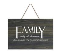 Panneau mural en bois rustique avec citations « Family Today's Little Moments Becomes Tomorrow's Precious Memories » - 15,2 x 25,4 cm
