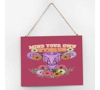 Panneau mural en bois vieilli avec inscription « Mind Your Own Uterus » - Décoration d'intérieur - 25,4 x 30,5 cm
