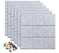 Panneau mural en liège 30 x 30 cm- 12 feuilles de feutrine autocollantes - Tableau d'affichage avec 60 punaises pour bureau et