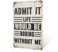 Panneau mural en métal « Admit Life Is Boring » pour salon, décoration d'intérieur