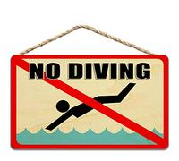 Panneau mural en métal avec inscription No Diving Pool Area - 20,3 x 30,5 cm