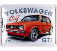 Panneau Mural En Métal Embossé Volkswagen Golf GTI 1976 400Mm X 300Mm