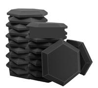 Panneau mural en mousse acoustique for studio, haute densité, absorbant le son(Black,6 PCS WITH TAPES_SMALL HEXAGON_HIGH DENSITY)
