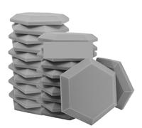 Panneau mural en mousse acoustique for studio, haute densité, absorbant le son(Gray,6 PCS WITH TAPES_SMALL HEXAGON_HIGH DENSITY)
