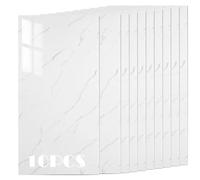 Panneau Mural en PET Autocollant 3D - Effet Carrelage Marbre - Imperméable, Anti-Humidité, Facile à Nettoyer - Pour la Rénovation et la Protection des Salles de Bain & Cuisines - 10 Panneaux 30x60 cm