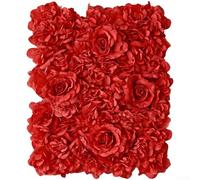 Panneau mural en soie - 40 x 30 cm - Rose et dahlia - Toile de fond pour décoration de cabine photo de mariage, arrangement floral, événement, studio - Rouge