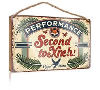 Panneau mural humoristique pour salle de bain : Second To None - A Fox's Tale Of Excellence - Panneau mural en bois pour porche d'automne (15 x 28 cm)