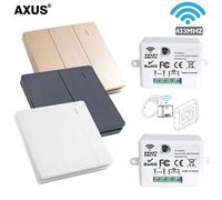 Panneau mural intelligent sans fil RF 86, 433Mhz, 100-220V, avec télécommande, Mini relais récepteur, interrupteur de lampe pour la maison white 1 gang