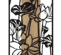 PANNEAU MURAL LOTUS EN FER ET BOIS