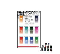 Panneau mural pour Lego 77242-77251 F1 Voiture de course - Support mural pour voiture de course - 50 x 80 cm (77242-77251 A)