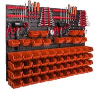 Panneau mural pour outils 115 x 78 cm avec 56 pcs Boîte Orange plastique