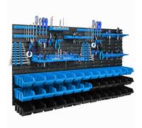 Panneau mural pour outils 156 x 78 cm avec 39 pcs Boîte Bleue et Noire plastique