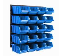 Panneau mural pour outils 39 x 39 cm avec 20 pcs Boîte Bleue Système de stockage