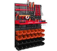 Panneau mural pour outils 58 x 78 cm avec 28 pcs Boîte Orange et Noire plastique