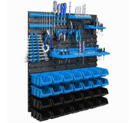 Panneau mural pour outils 77 x 78 cm avec 28 pcs Boîte Bleue et Noire plastique