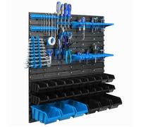Panneau mural pour outils - Boîte Bleue et Noire - 77 x 78 cm - 26 pcs - Plastique - Modulaire