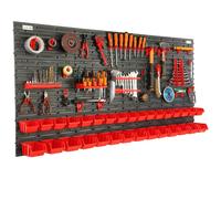 Panneau mural pour outils - BOTLE - 156 x 78 cm - 76 pcs - Plastique Rouge et Noir