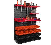 Panneau mural pour outils - BOTLE - 58 x 78 cm - 22 pièces - Orange et Noir - Fixation facile