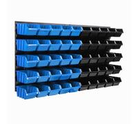 Panneau mural pour rangement 77 x 39 cm avec 50 pcs Boîte Bleue et Noire