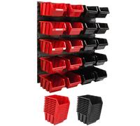 Panneau mural pour rangement 77 x 78 cm avec 20 pcs Boîte Rouge et Noire