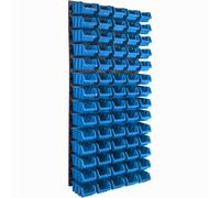 Panneau mural pour système de stockage 58 x 117 cm avec 70 pcs Boîte Bleue