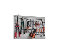 VEVOR Panneau mural à lattes 1225 x 645 mm PVC modulaire Rangement outils Gris