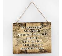 Panneau mural rétro en bois avec inscription « It Doesn't Matter Where You're Going » - 25,4 x 30,5 cm - Décoration murale en bois pour buanderie, garde-manger