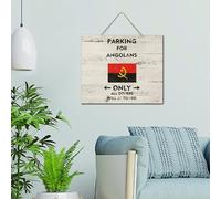 Panneau mural rustique « Parking for Angolans Only All Others Will Be Towed Wood » - Décoration murale en bois pour salle de bain - 25,4 x 30,5 cm