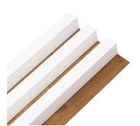 Panneau mural tasseaux bois MDF sur fond rigide HDF 250 x 17,6 x 4 cm DECOON - bois blanc sur fond chêne clair
