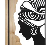 PANNEAU MURAL TRIBAL EN FER ET EN BOIS
