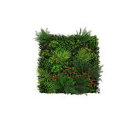 Panneau Mural Végétal Artificiel 100cm x 100 cm Mira Feuillage Fleur Verdure Carreau Intérieur Extérieur Résistant Aux Intempéries & UV Privée Décor Jardin Maison Fermoirs Fixations INCLUSES