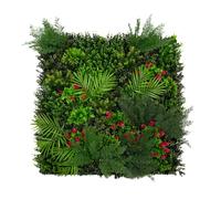 Panneau Mural Végétal Artificiel 100cm x 100 cm Mira Feuillage Fleur Verdure Carreau Intérieur Extérieur Résistant Aux Intempéries & UV Privée Décor Jardin Maison Fermoirs Fixations INCLUSES