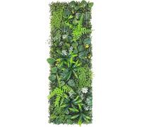 Panneau mural végétal artificiel 40 x 120 cm, mur de gazon artificiel avec fleurs, tapis de verdure emboîtable pour décors de mariage, vitrines, murs d'intérieur et décoration événementielle