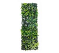 Panneau mural végétal artificiel 40 x 120 cm, tapis de verdure emboîtable | Mur de gazon artificiel avec fleurs, pour décors de mariage, vitrines, murs d'intérieur et décoration événementielle