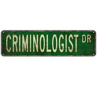 Panneau mural vintage criminologue criminologue cadeau criminologue panneau en métal panneau en métal décoration extérieure salon rustique bar homme grotte décoration murale 15,2 x 40,6 cm