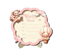 Panneau Naissance Bois Écriture, Affiche Stats Bébé Décoration Chambre