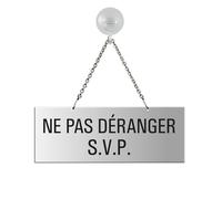 Panneau - Ne Pas Déranger s.v.p. en Aluminium anodisé + Ventouse 175x65 mm No.31056-ES