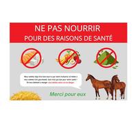 Panneau "Ne pas nourrir" les chevaux - Format A5 ou A4 - Forex® 3mm Laminé Mat Anti-UV & Anti-Rayures - Affiche de prévention pour écurie, pâturage, ferme (Gris, A4-21 x 29.7 cm)
