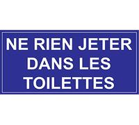 Panneau" ne rien jeter dans les toilettes" (bleu)