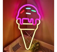 Panneau néon à DEL en forme de crème glacée pour décoration murale, restaurant, dessert, magasins de bonbons, café, boissons, bar, vitrine de magasin