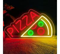 Panneau néon à DEL en forme de pizza pour décoration murale, pizzéria, alimentation alimentaire, intensité variable, panneau lumineux pour magasin, restaurant, cuisine, magasin, fête, décoration