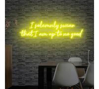 Panneau néon à DEL « I Solemnly Swear That I am up to no Good » pour chambre, cour, maison, décoration murale, cadeau pour elle, panneau néon personnalisé