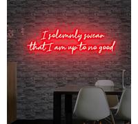 Panneau néon à DEL « I Solemnly Swear That I am up to no Good » pour chambre, cour, maison, décoration murale, cadeau pour elle, panneau néon personnalisé